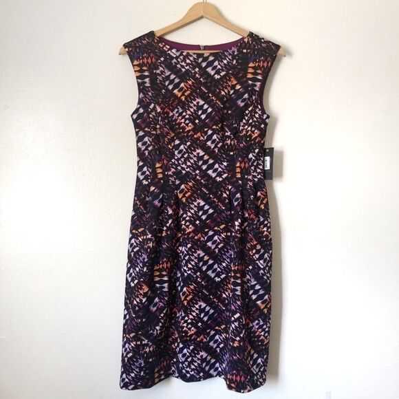 Vince Camuto Printed boat neck midi dress NWT - Picture 1 of 6